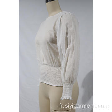 Blouses en mousseline de soie en dentelle transparente Sweet Ladies